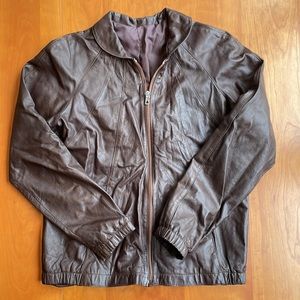 1980 Vintage Men's Lined, Lightweight Leather Jacket Handmade in Greece